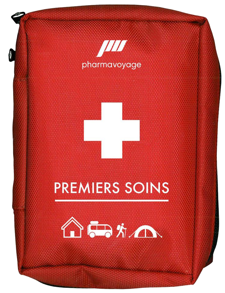 PHARMAVOYAGE TROUSSE SECOURS PREMIERS SOINS Désinfection, traitement des plaies et saignements, Petit matériel, Matériel d'urgence, coups, contusions