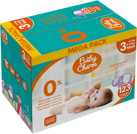 BABYCHARM SUPER DRY  Couche flex midi 4/9kg 