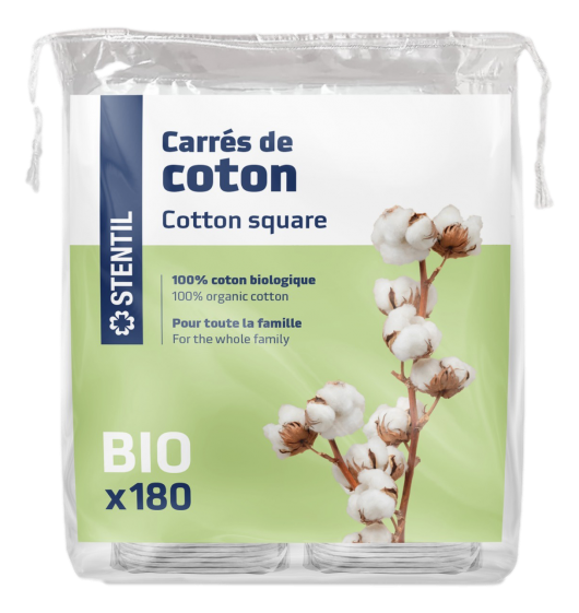 Stentil Carre Coton Bio X180   180 carrés