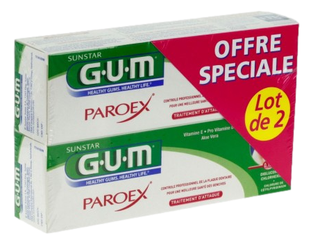 Gum paroex gel dentifrice lot de 2 x 75 ml