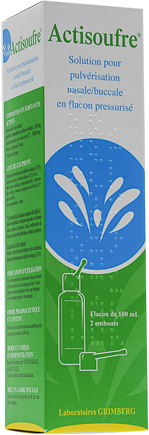 Actisoufre, solution pour pulvérisation nasale et buccale