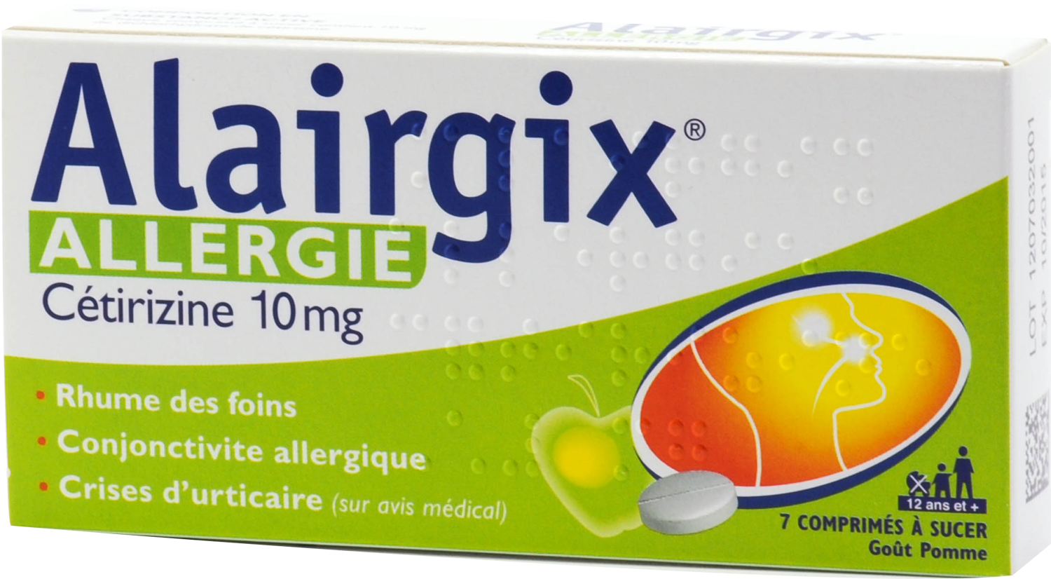 Alairgix allergie cetirizine 10 mg, comprimé à sucer sécable